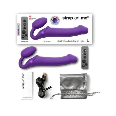 Strap On Me Vibrating Bendable L Strapless Strap On - Purple