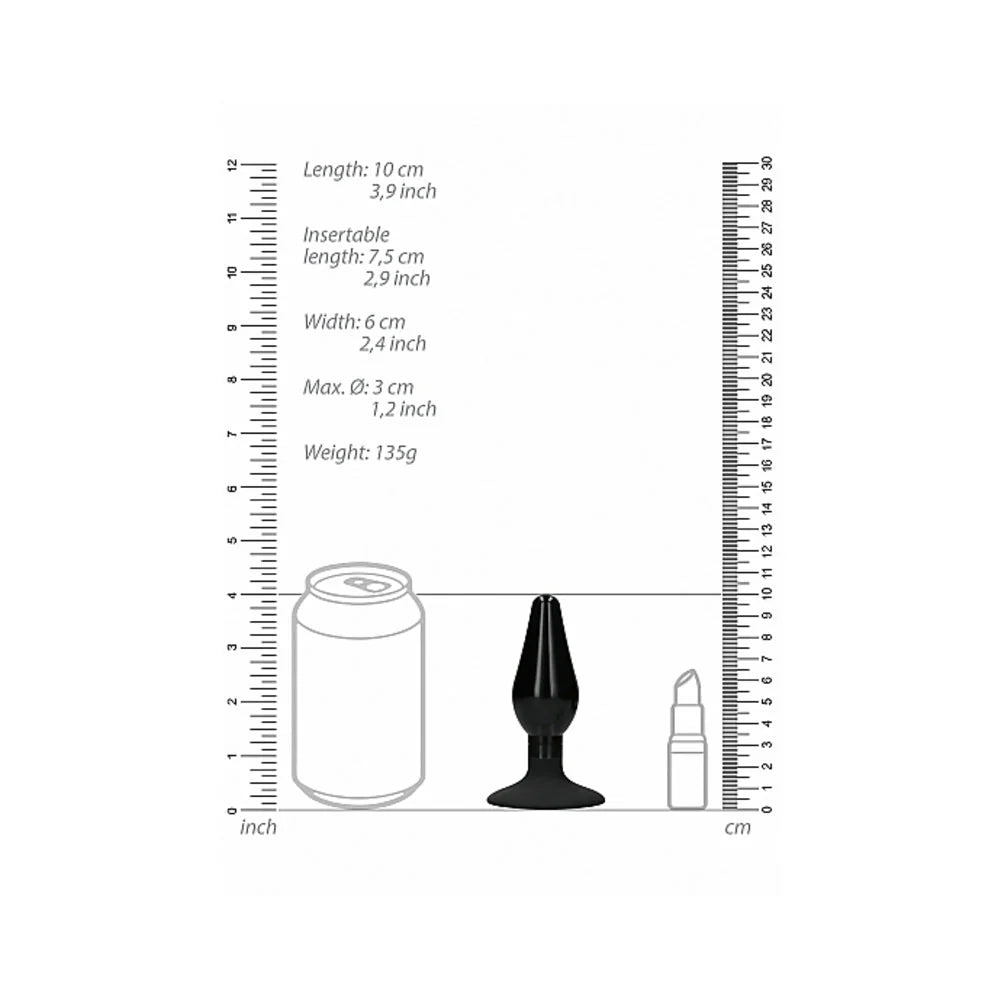 Interchangeable Butt Plug Set - Rounded Medium - Black