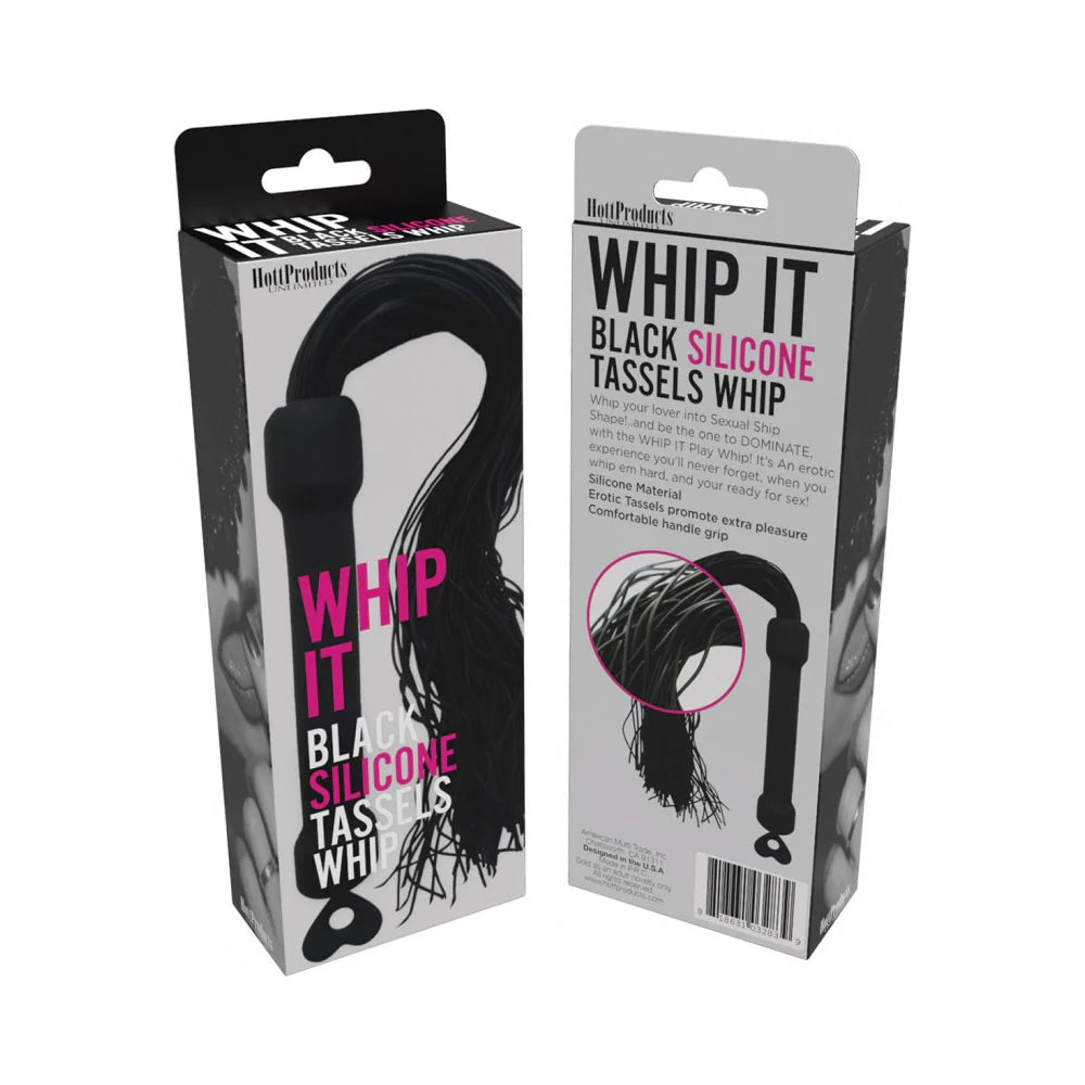 Whip It Black Pleasure Whip With Tassels
