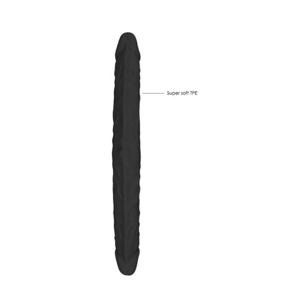 Realrock Skin Double Dong 18 In. Flexible Dual-ended Dildo Black