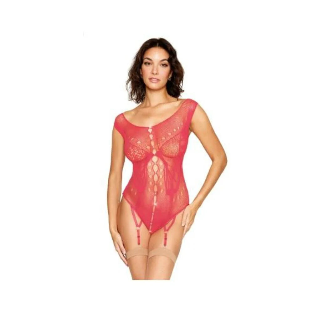 Seamless Butterfly Garter Teddy Watermelon O/s