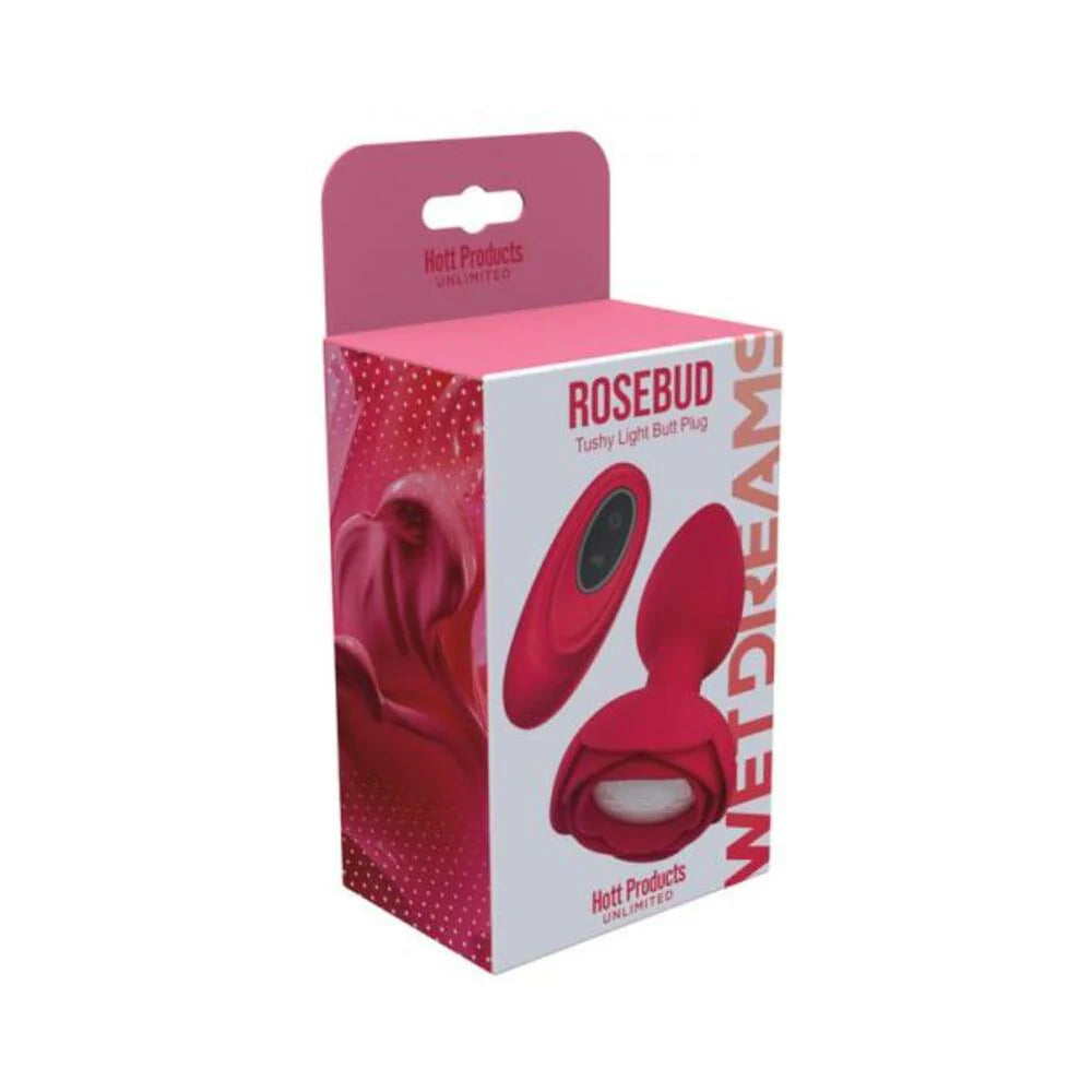 Rose Bud Tushy Light Light-up Silicone Butt Plug