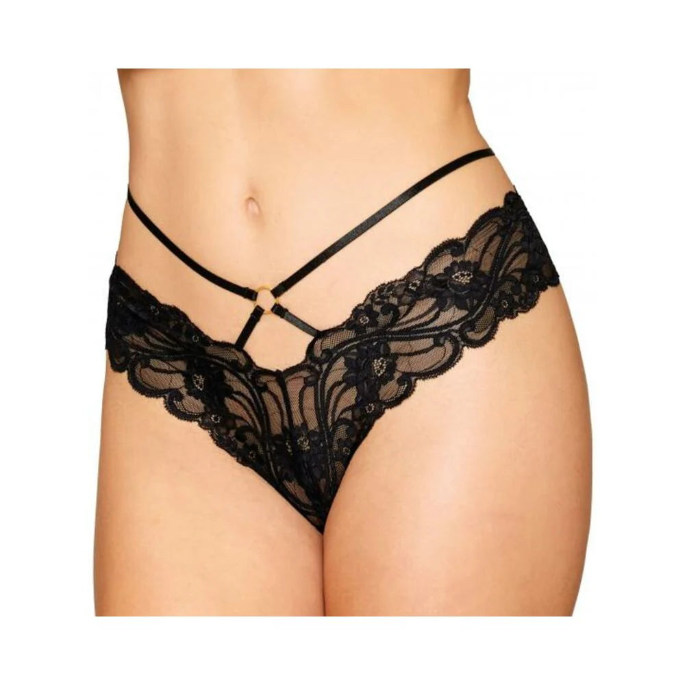 Cheeky Open Crotch Thong W/ Chains S/m