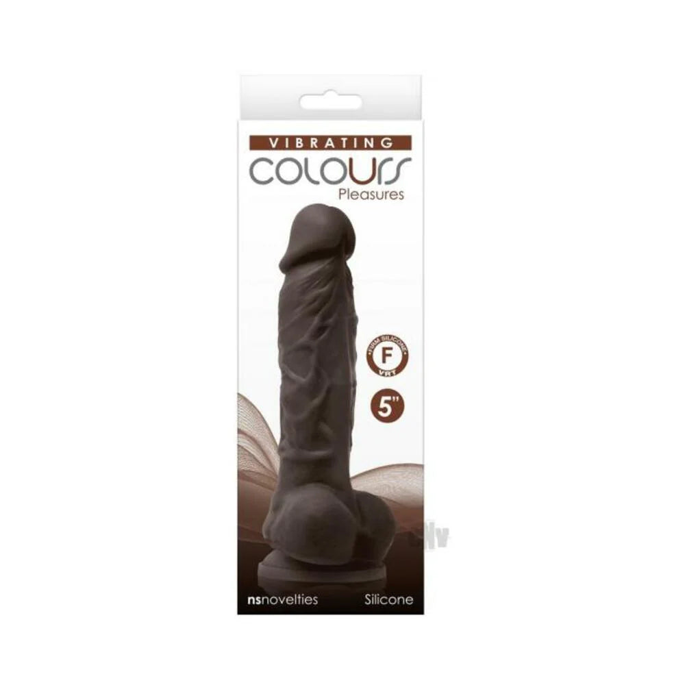 Colours Pleasures Vibrating 5" Dildo - Dark Brown