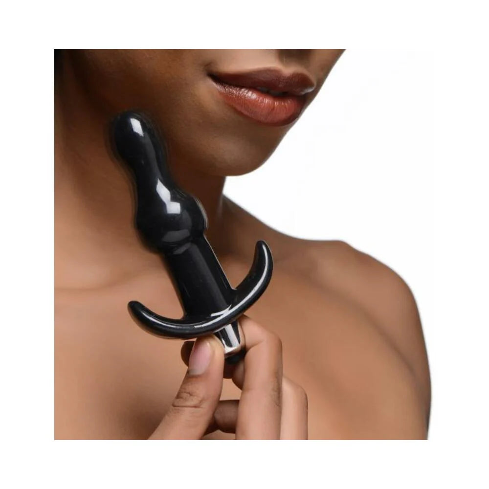 Bumpy Vibrating Anal Plug Black