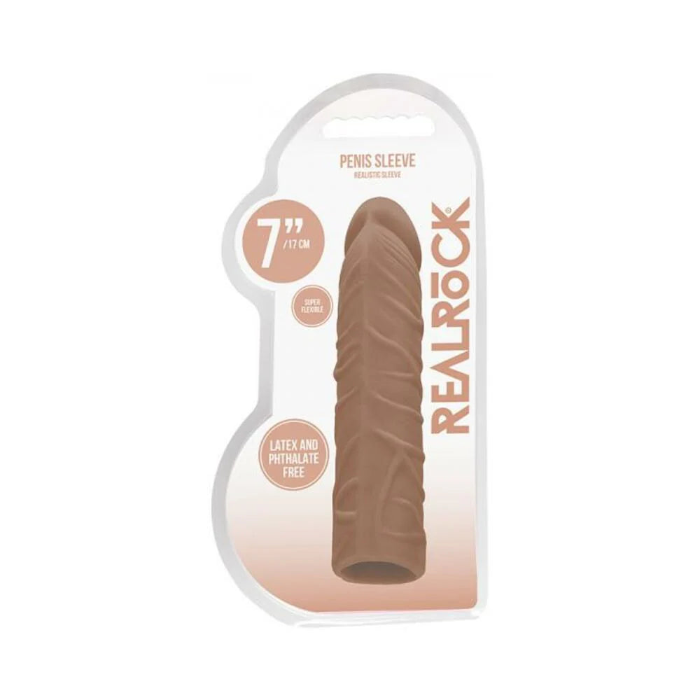 Real Rock Penis Extender - 7" - 17.5 Cm - Mocha