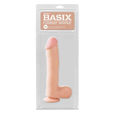 Basix Rubber Works 10 Dong w/Suction Cup - Flesh