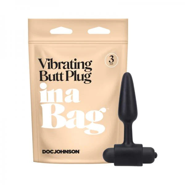In A Bag 3" Vibrating Butt Plug - Black