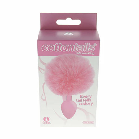 The 9's Cottontails Silicone Bunny Tail Butt Plug - Pink