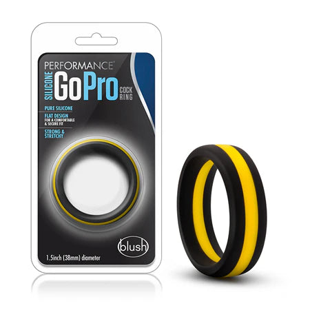 Blush Performance Silicone Go Pro Cock Ring - Black/Gold