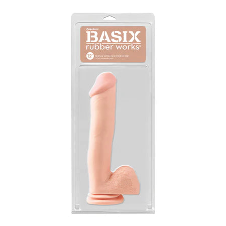 Basix Rubber Works 12 Dong w/Suction Cup - Flesh