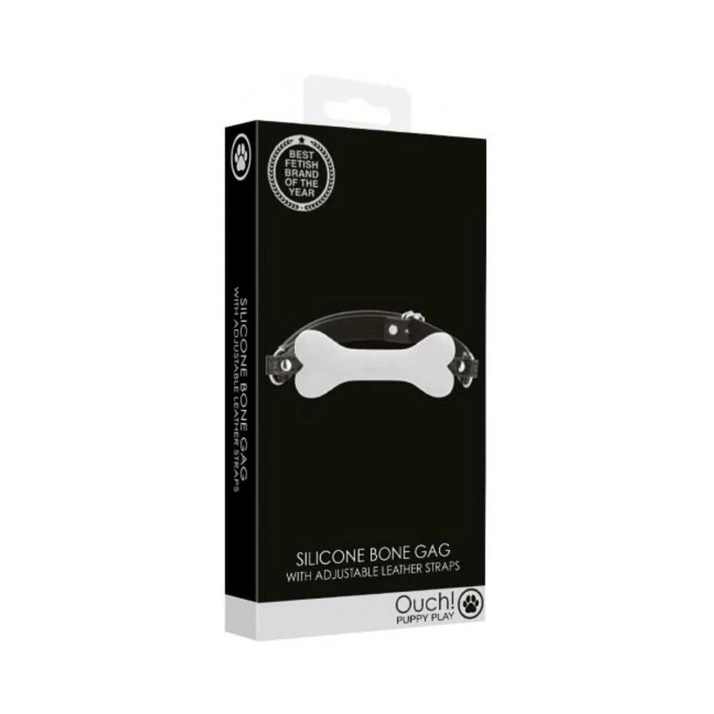 Ouch! Puppy Play Silicone Bone Gag White