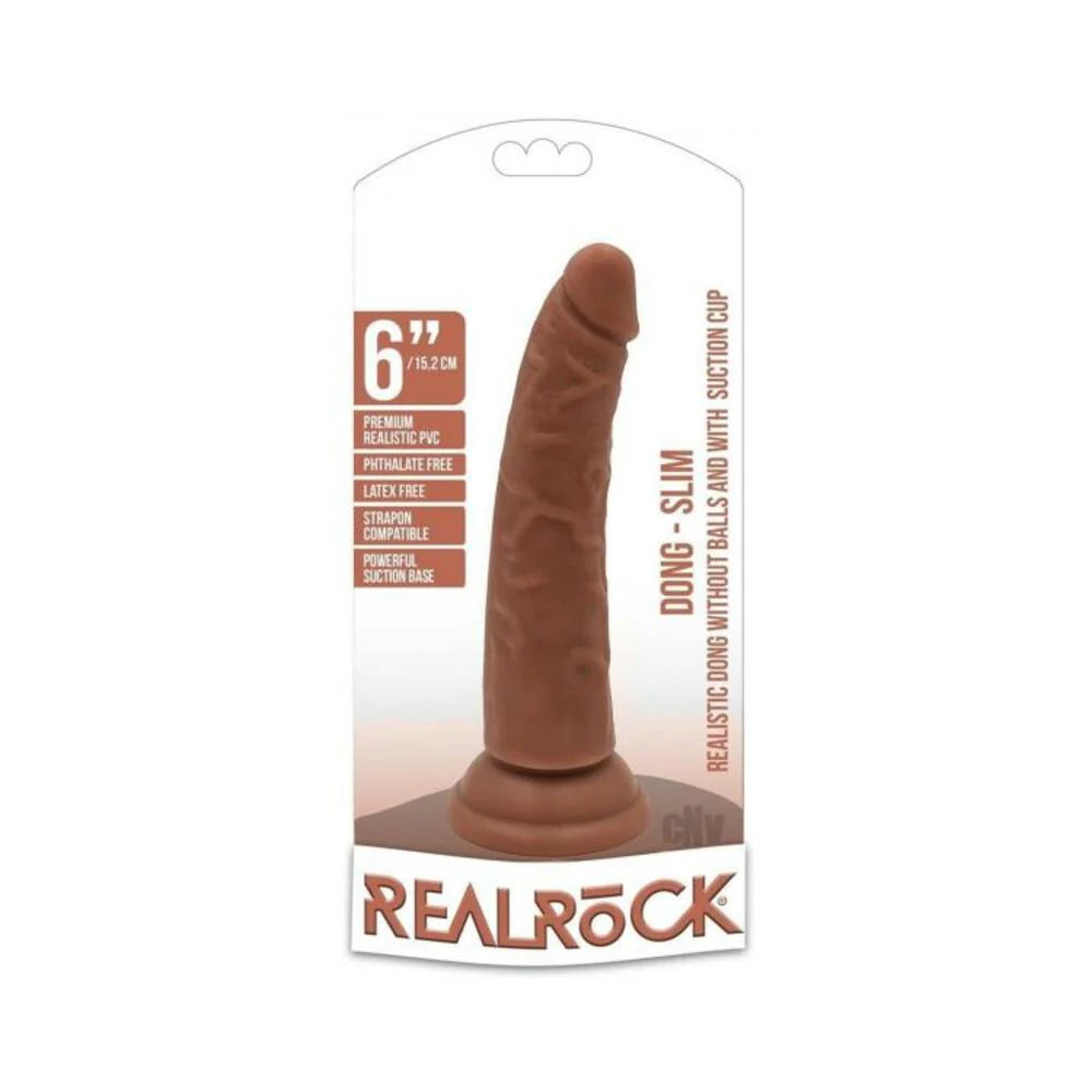 Realrock Slim Dildo Without Balls 6 Tan