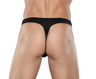 Male power zipper thong black l/xl