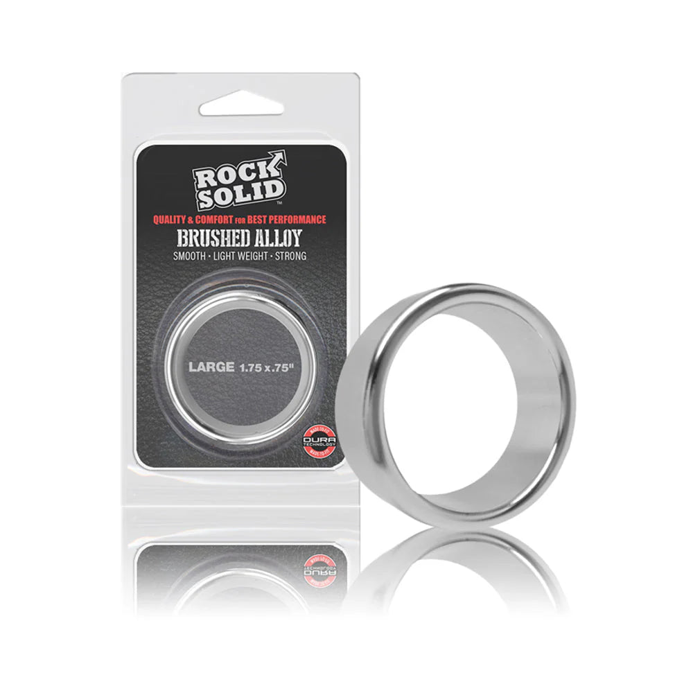 Rock Solid Brushed Alloy Large (1.75in X .75in) Silver