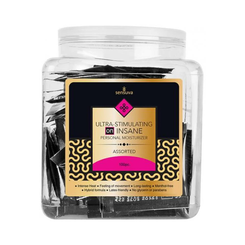 Insane Ultra Stimulating Personal Moisturizer Tub - Asst. Single Use Packet Tub Of 100