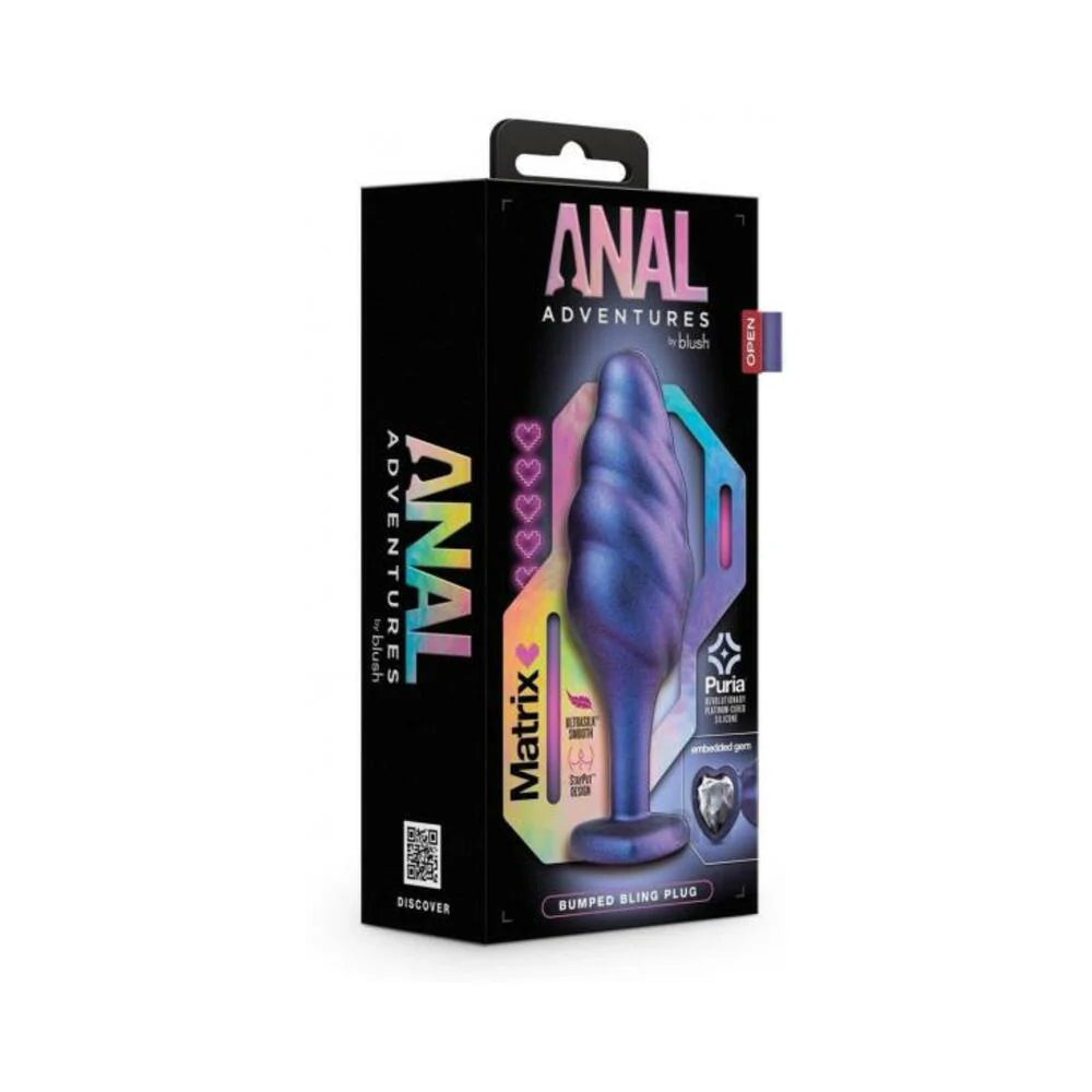 Anal Adv Matrix Bumped Bling Plug Sapphi