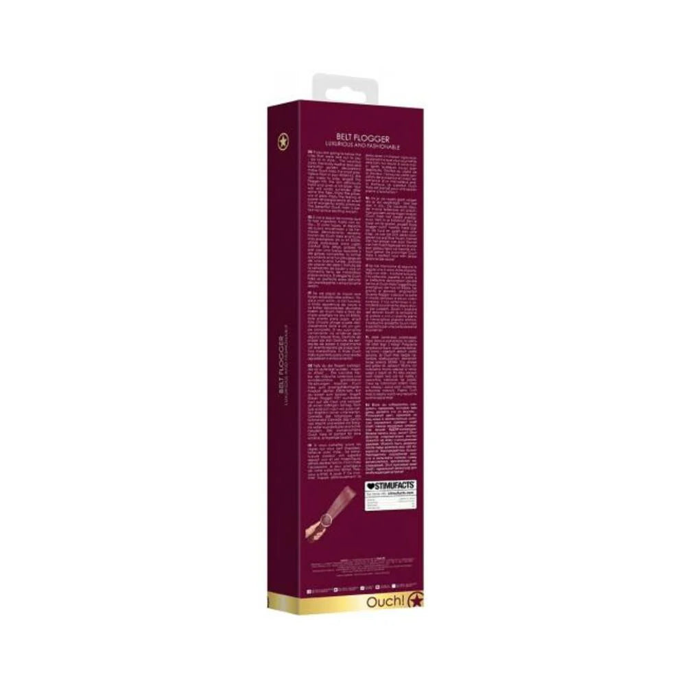 Ouch Halo Belt Flogger Burgundy