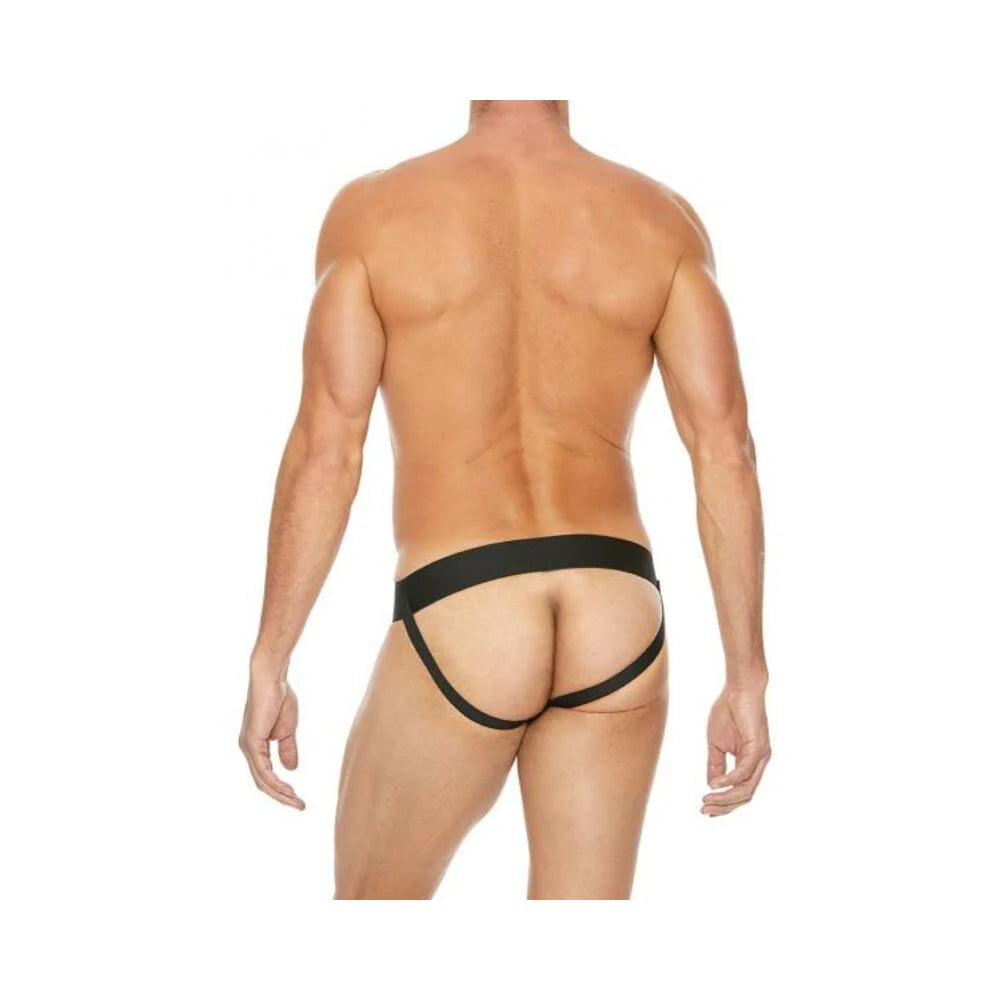 Premium Leather Plain Front With Zip Jock S/m Black