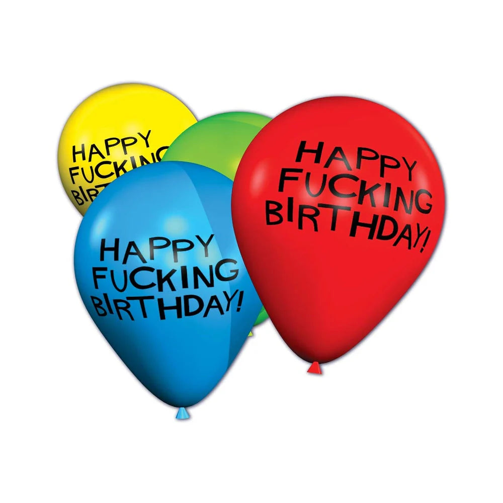 Happy Fucking Birthday 11in Balloons - 8 Per Pack