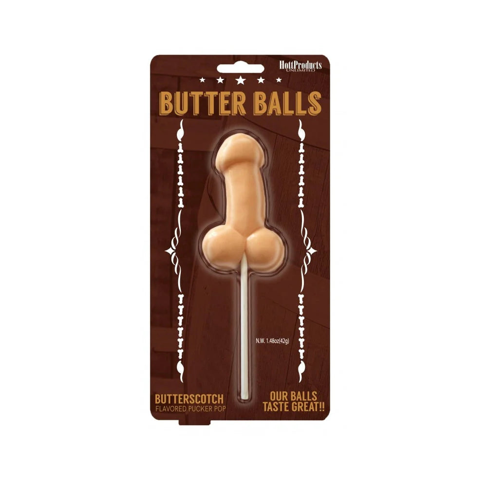 Butter Balls Butterscotch Flavored Pecker Pop