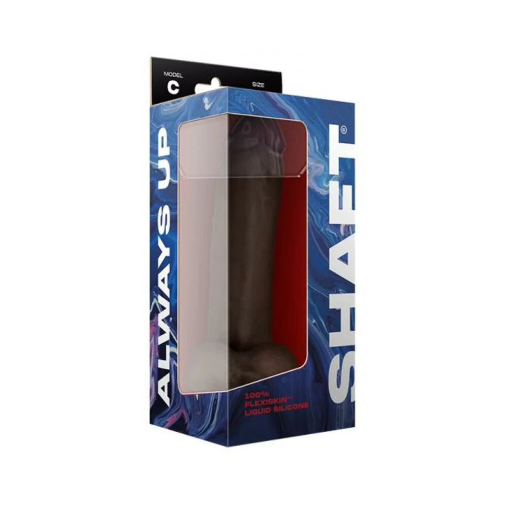 Shaft Model C Liquid Silicone Dong With Balls 9.5 In. Mahogany
