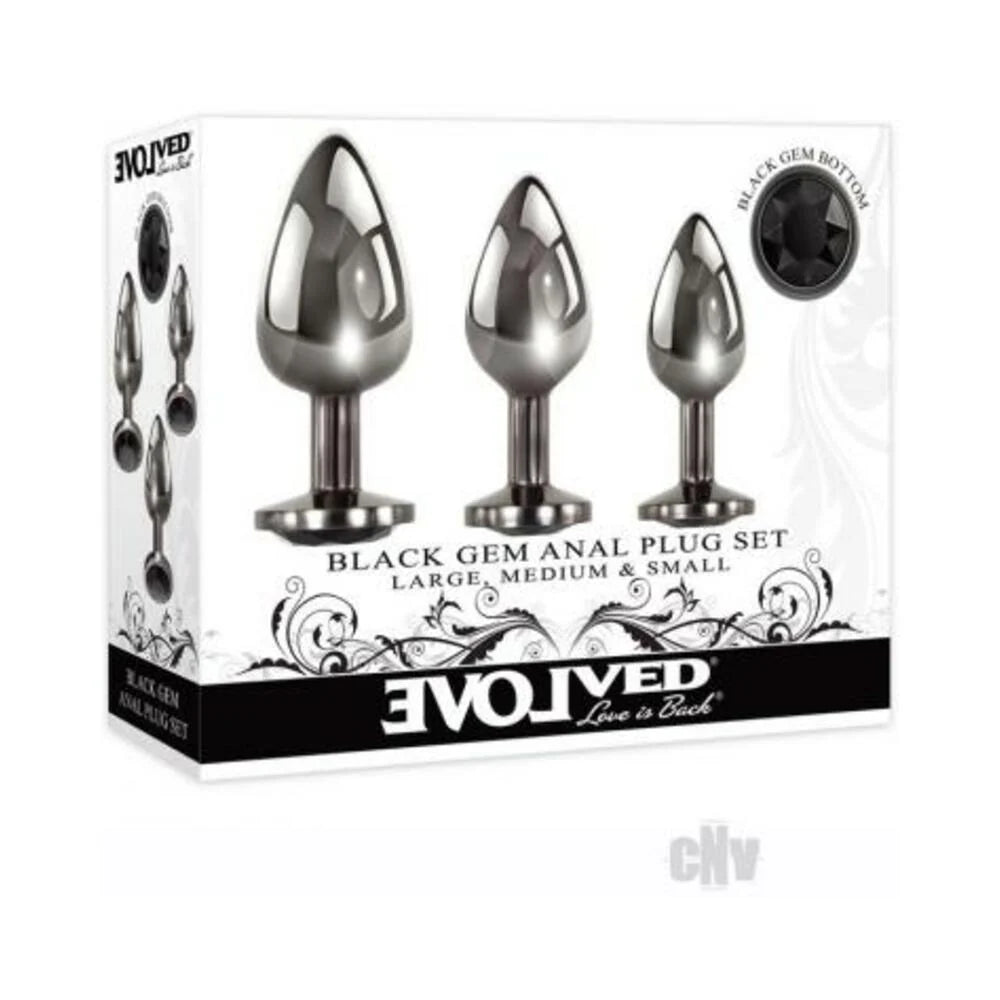 Evolved Black Gem Anal Plug Set 3 Pc