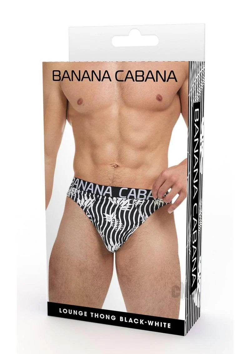 Banana Cabana Thong L/xl Blk/wht