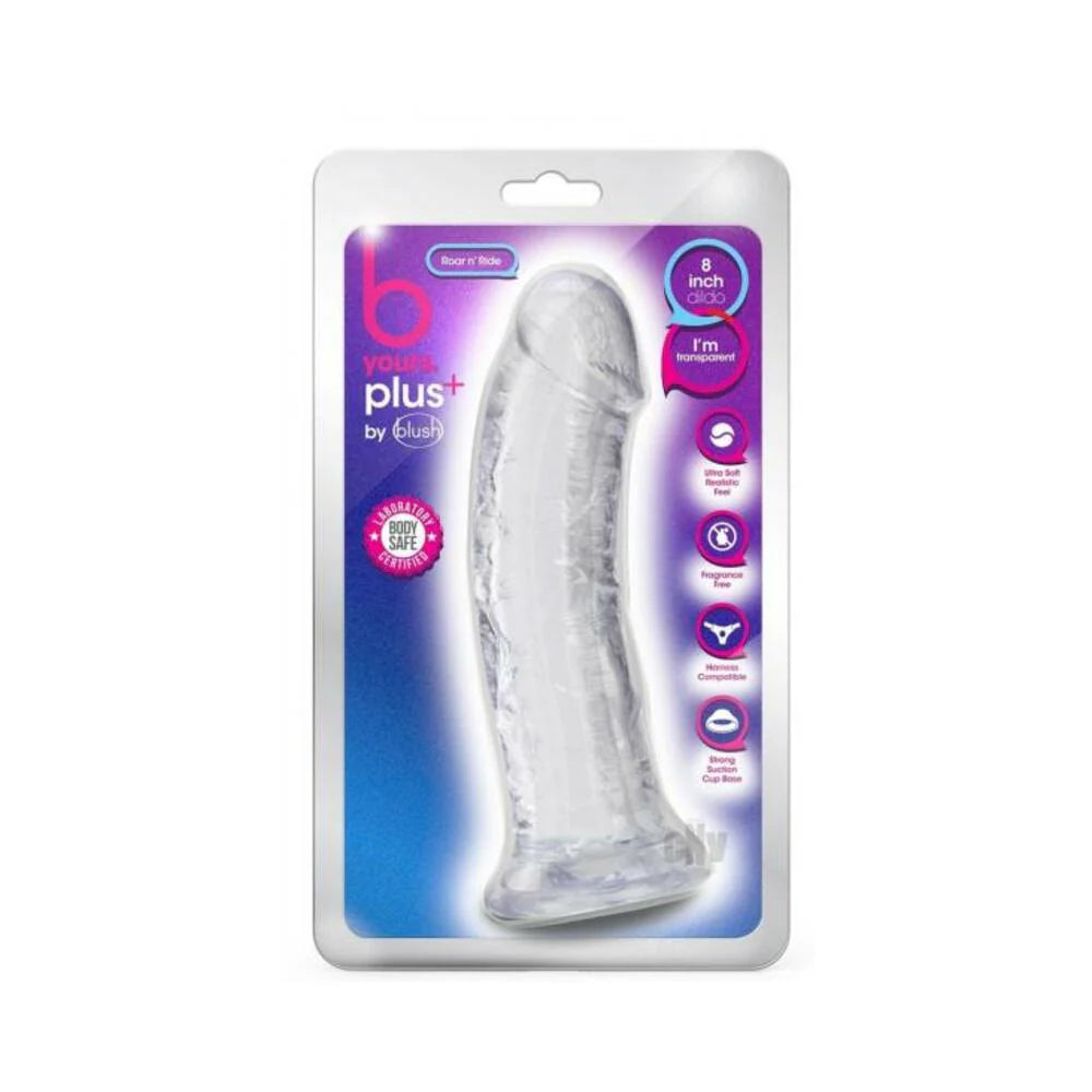 B Yours Plus Roar 'n' Ride Dildo Clear