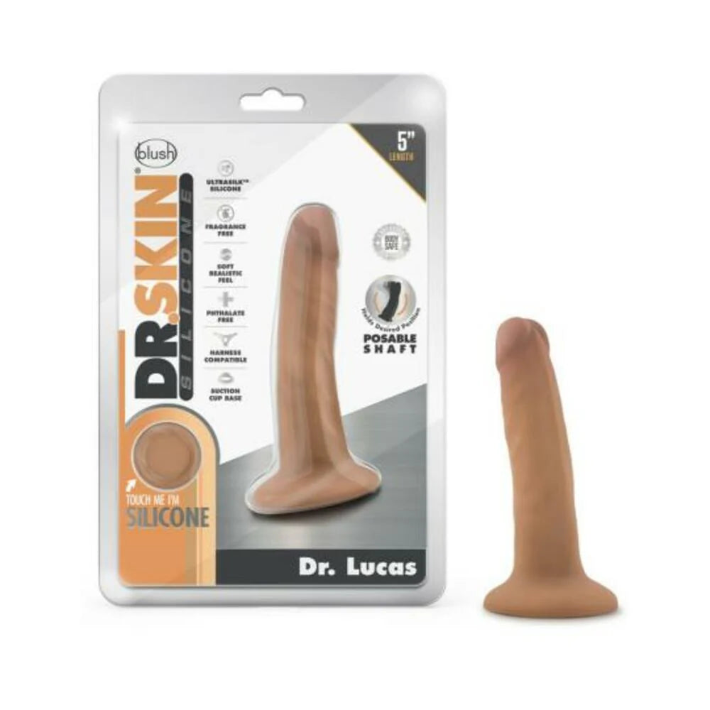 Dr. Skin Dr. Lucas Dong With Suction Cup Silicone 5 In. Mocha