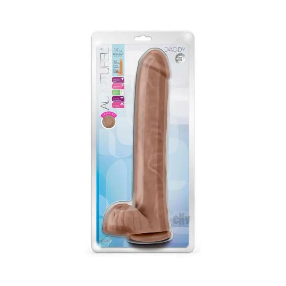 Au Naturel Daddy Dildo 14 In. Mocha