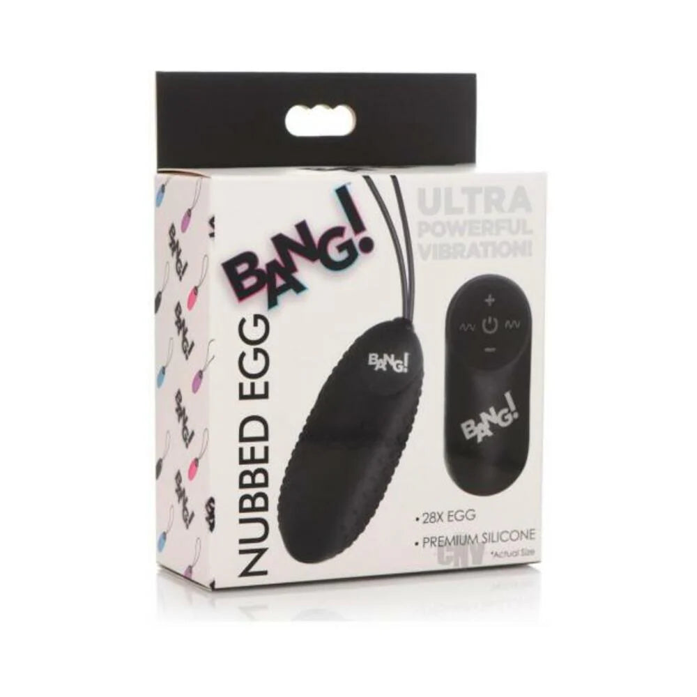 Bang 28x Nubbed Silicone Egg Black