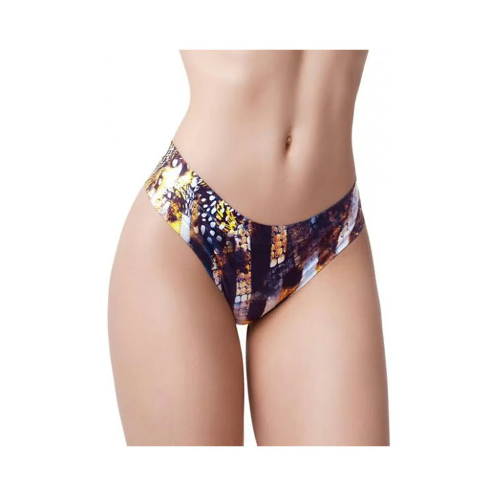 =mememe Go Wild Snake Printed Thong Lg