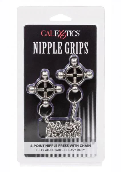 Nipple Grips 4 Point Nipple Press W/chain - Silver
