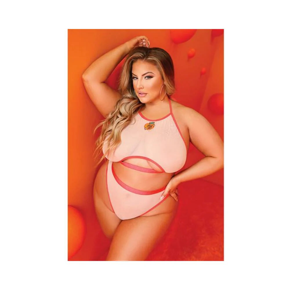 Just Peachy Cut Out Halter Top & Cheeky Panty Nude Qn
