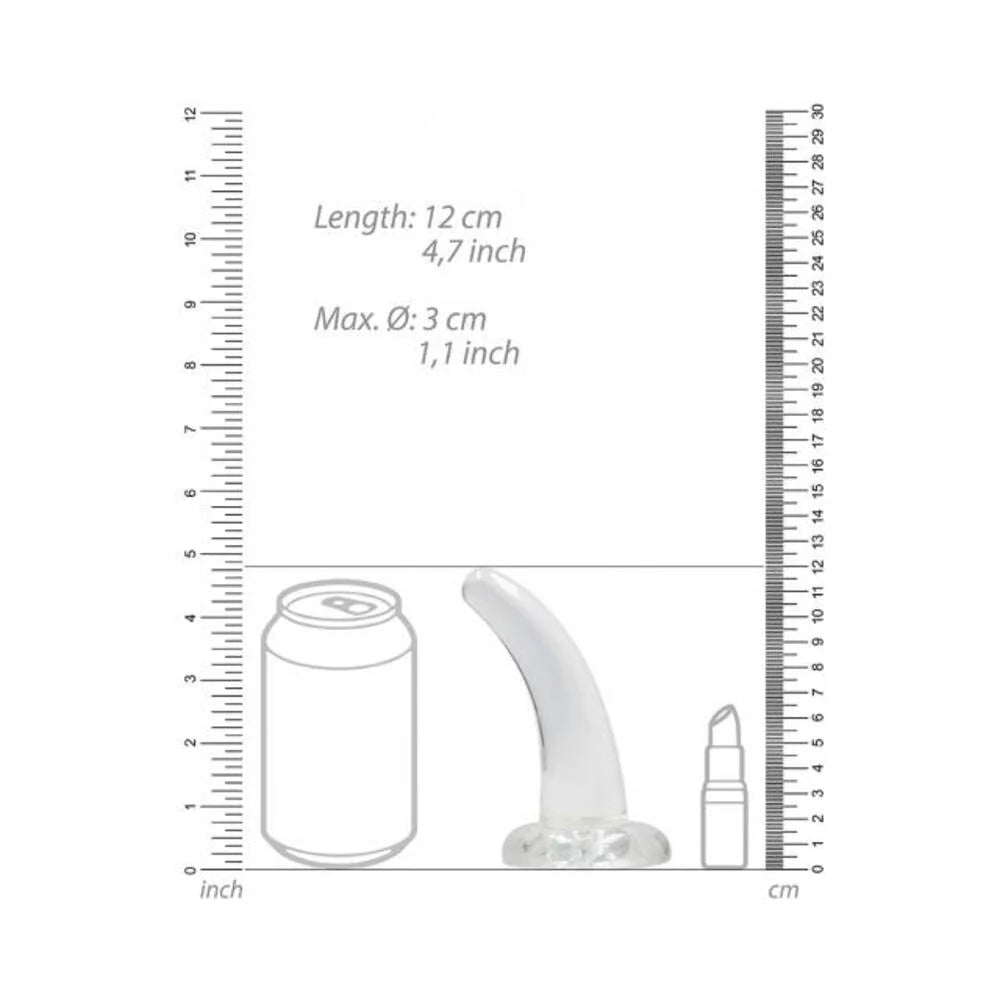 Realrock Crystal Clear Non-realistic Dildo With Suction Cup 4.5 In. Translucent