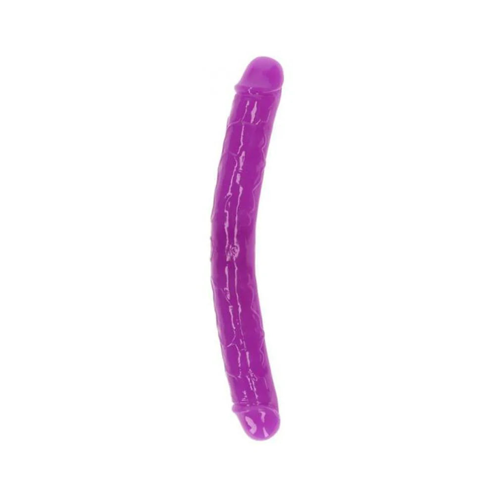 Realrock Glow In The Dark Double Dong 12 In. Dual-ended Dildo Neon Purple
