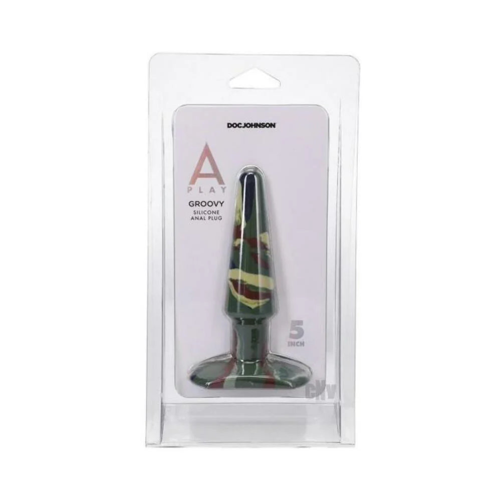 A-play Groovy 5 In. Silicone Anal Plug Camouflage