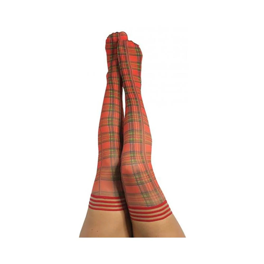 Kixies Grace Plaid Thigh-high Red Size D