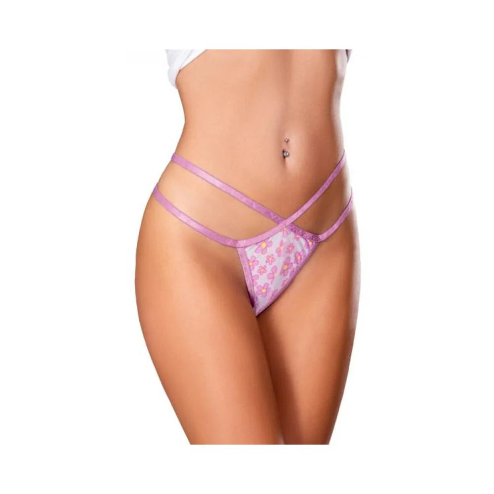 Magic Silk Daisy Split Crotch Thong Daisy Print L/xl