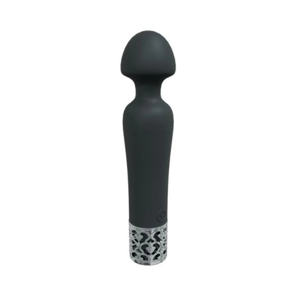 Royal Gems Scepter Silicone Rechargeable Vibrator Black