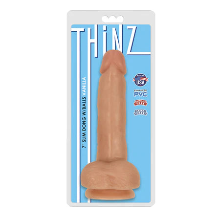 Curve Novelties Thinz 7 Slim Dong w/Balls - Vanilla