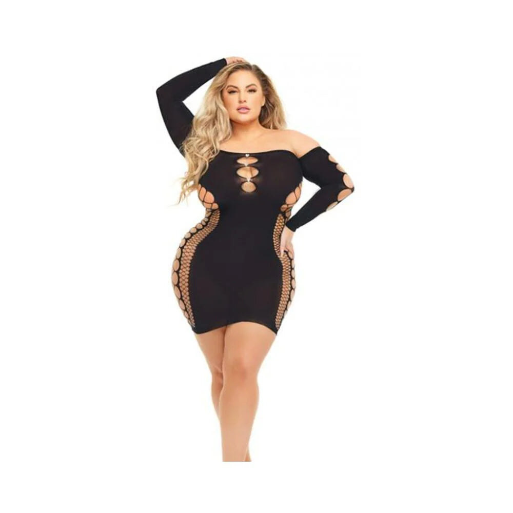 Pink Lipstick Diamond Drippin Dress W/rhinestone Detail (fits Up To 3x) Black Qn