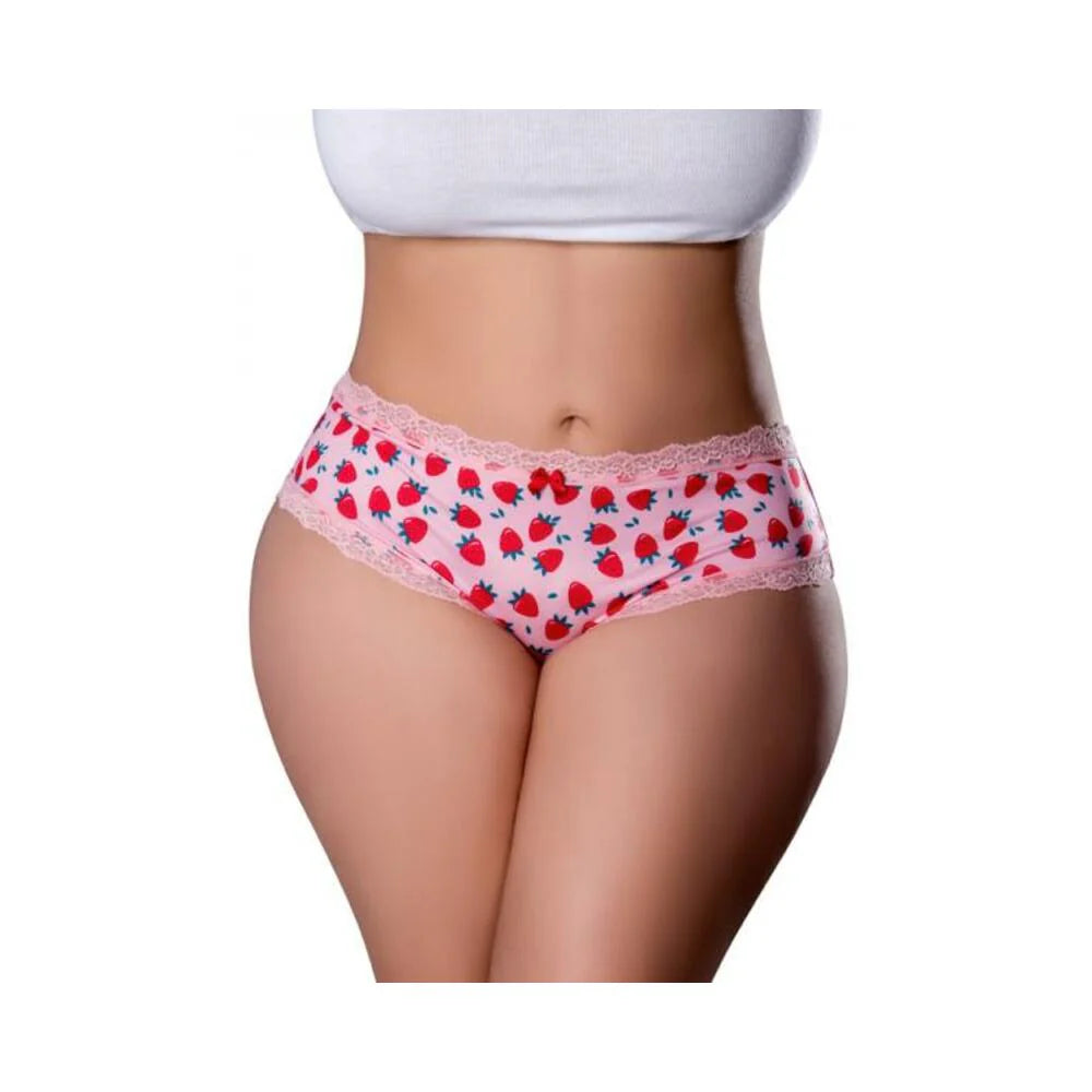 Magic Silk Sweet Treats Boy Short With Lube Strawberry Queen Size