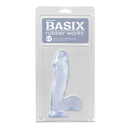 Basix Rubber Works 6.5 Dong w/Suction Cup - Clear