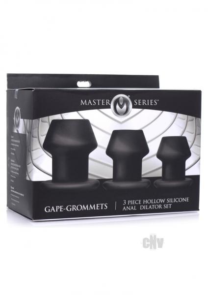 Gape-grommets 3 Piece Hollow Silicone Anal Dilator Set