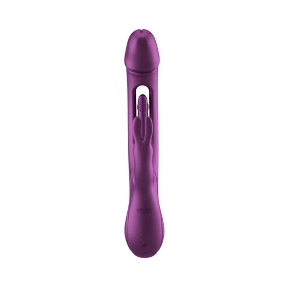 Trilux Kinky Finger Rabbit Vibrator With Anal Beads - Blue