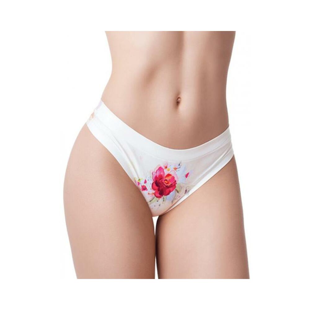 =mememe Flower Power Rose Printed Thong Xl